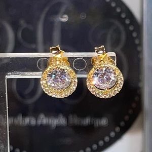 New Pandora Shine Sparkling Round Halo Stud Earrings